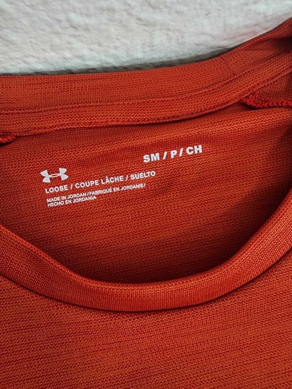 Under Armour Menβs Rust Orange/red Short-Sleeve Gym Athletic Tee - Picture 5 of 8